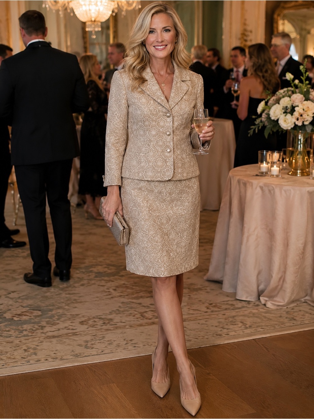 Stunning Brocade Skirt Suit by Evan Picone Size 10